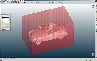 3D-Modell im Glasquader